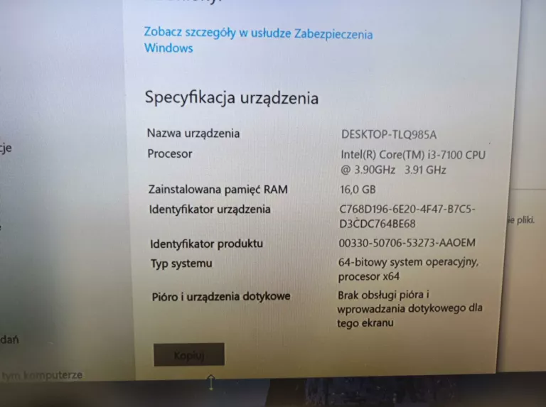 KOMPUTER DELL VOSTRO 3268 I3/512GB SSD/ 16GBRAM