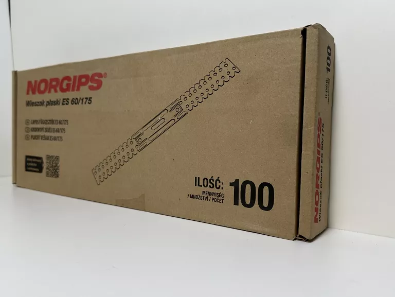 WIESZAK PŁASKI NORGIPS ES 60 X 175 MM 100 SZT.