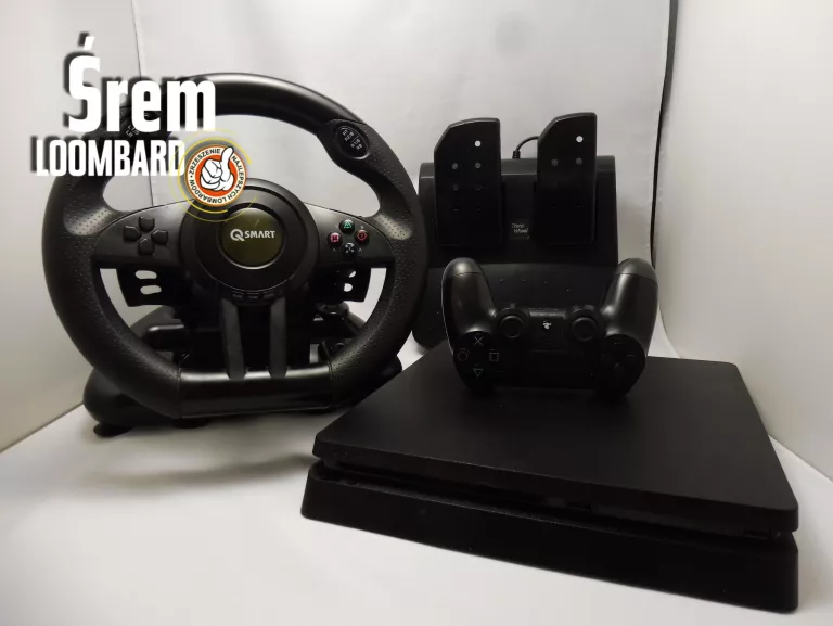 KONSOLA PS4 SLIM 500GB, PAD, KABEL, KIEROWNICA COBRA SW2020