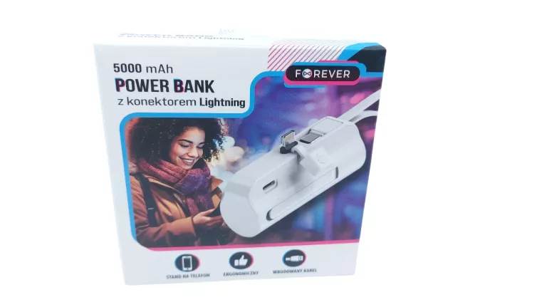 POWERBANK Z KONEKTOREM LIGHTNING FOREVER 5000 MAH