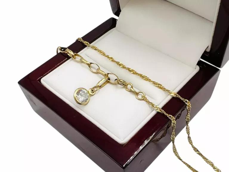 ŚLICZNA ZŁOTA BRANSOLETKA NA NOGĘ 585 14K 28 CM 1,9G