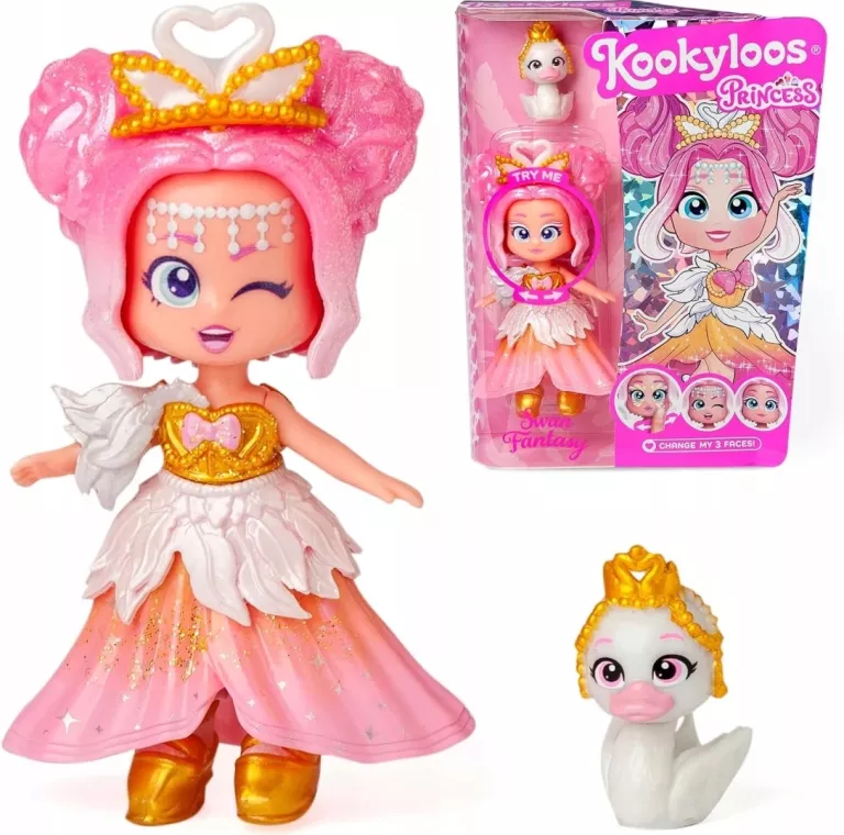 KOOKYLOOS SERIA 8 LALECZKA PRINCESS DOLL SWAN FANTASY