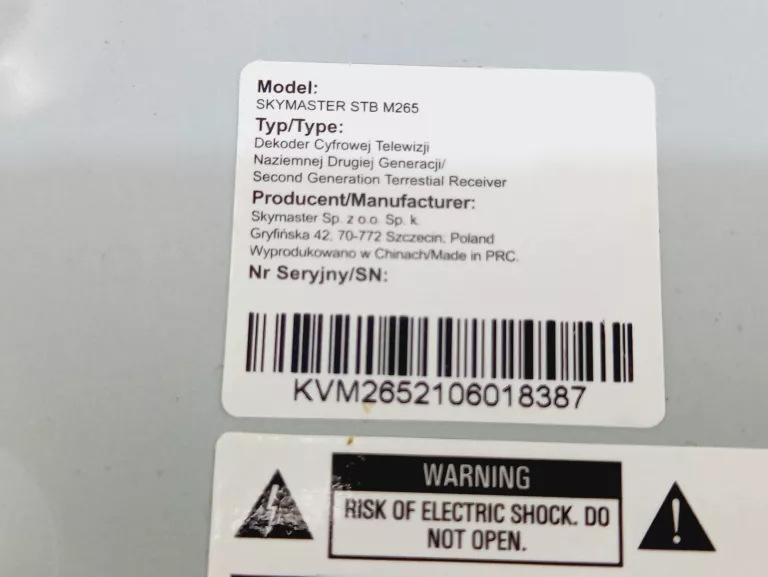 DEKODER SKYMASTER STB M265