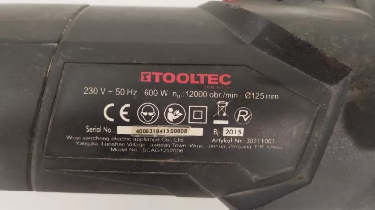 SZLIFIERKA KATOWA TOOLTEC 600W