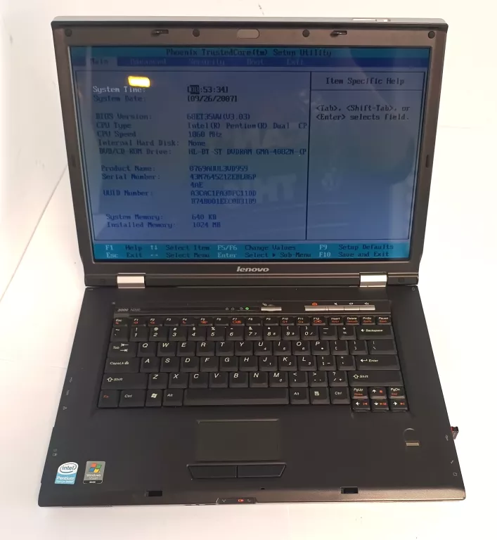 LAPTOP LENOVO 0769 N200 OPIS!