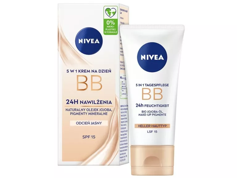 NIVEA SUN BB 5W1 KREM MASKUJĄCY NA DZIEŃ Z FILTREM SPF 15 - ODCIEŃ JASNY