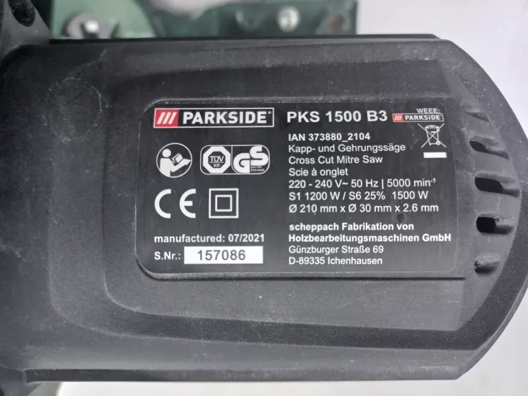 PIŁA UKOŚNICA PARKSIDE PKS 1500 B3 + AKCESORIA #ODBIÓR OSOBISTY!