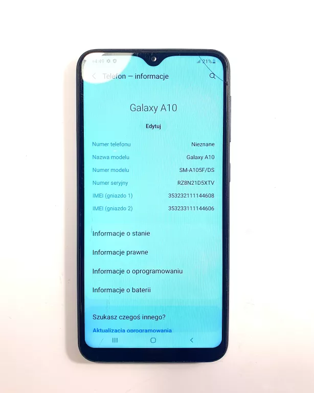 SMARTFON SAMSUNG GALAXY A10 2 GB / 32 GB 4G (LTE) ZBITA SZYBKA
