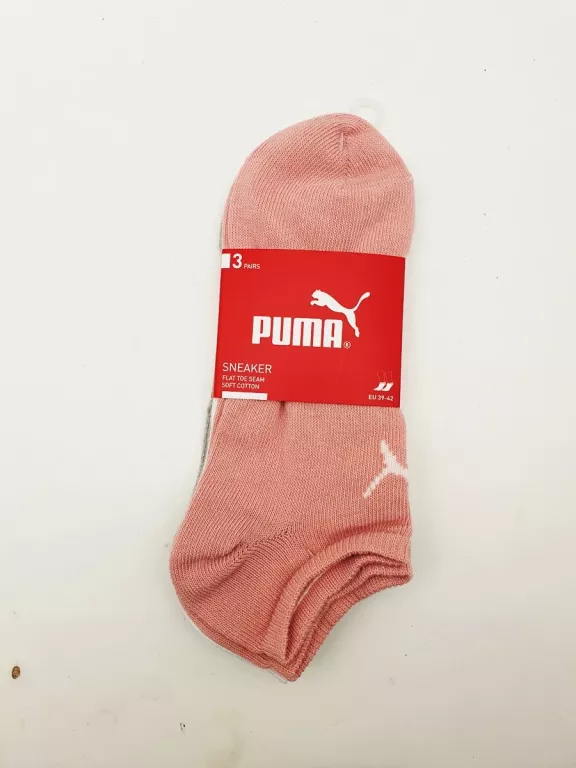 STOPKI PUMA SKARPETKI SNEAKER ROZMIAR 39-42 SZARE BIAŁE RÓŻOWE 3 SZT