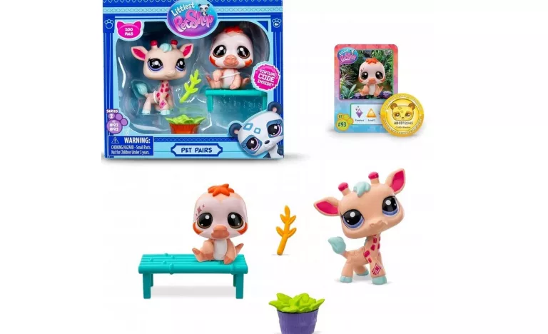LITTLEST PET SHOP FIGURKI ŻYRAFA I LENIWIEC 2-PAK ZWIERZĄTKA + AKCESORIA S