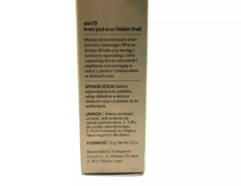 SKIN79 GOLDEN SNAIL INTENSIVE EYE CREAM KREM POD OCZY ZE ŚLUZEM ŚLIMAKA 35