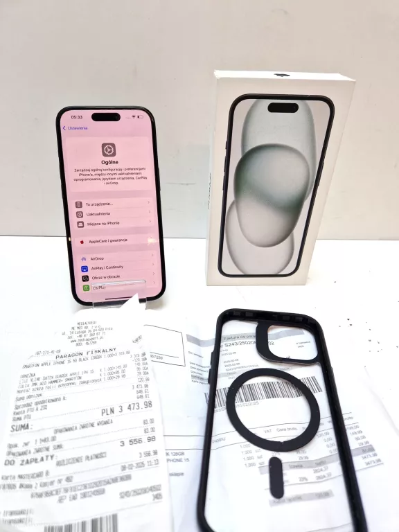 SMARTFON APPLE IPHONE 15 6 GB / 128 GB 5G CZARNY