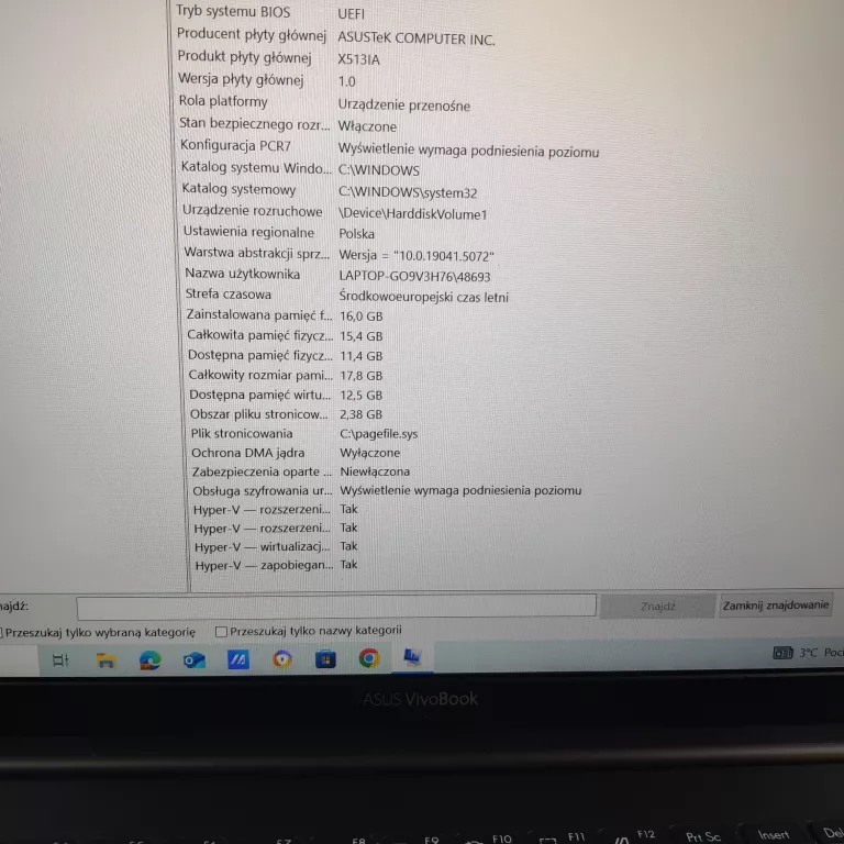 LAPTOP ASUS VIVOBOOK S15 M513IA R5-4500U 16GB