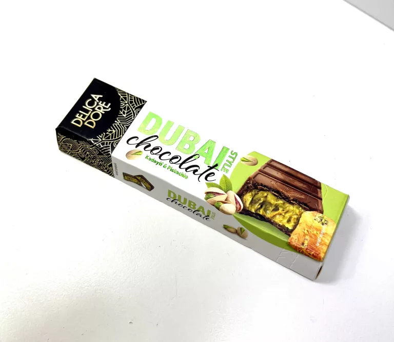 DELICADORE 70G CZEKOLADA DUBAJSKA DUBAI Z PISTACJAMI I KADAYIF