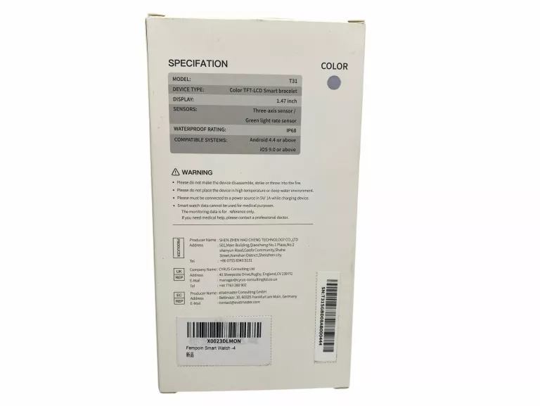 FEMPOIN SMART WATCH T31