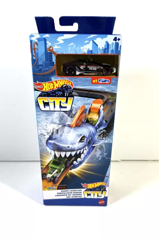 HOT WHEELS WYRZUTNIA Z REKINEM + AUTKO REKIN AUTO TOR ZESTAW