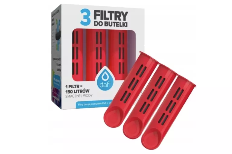 ZESTAW 3 FILTRY DO BUTELKI FILTRUJĄCEJ DAFI SOFT SOLID MAKOWY CZERWONY
