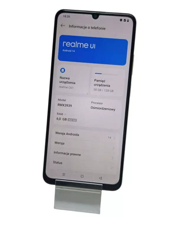 TELEFON REALME C61 6/128GB ZÓŁTY!