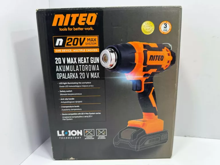 AKUMULATOROWA OPALARKA NITEO 20 V MAX, 20 V