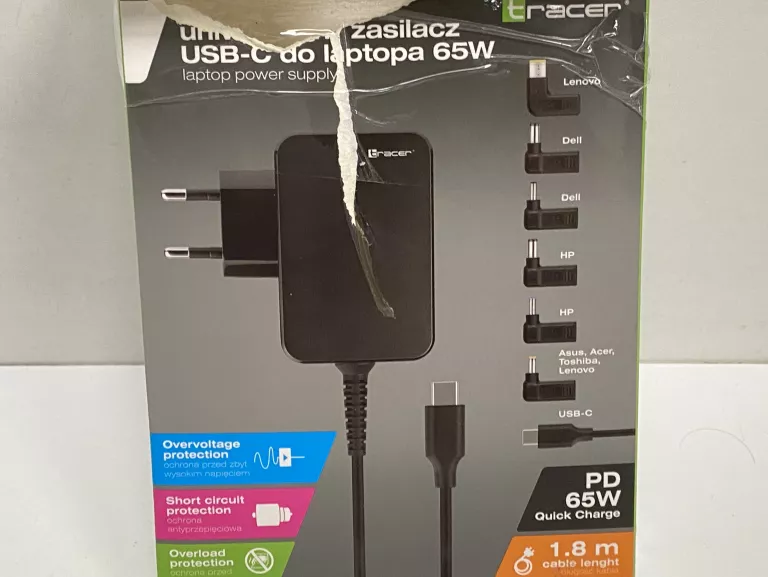 ZASILACZ UNIWERSALNY DO LAPTOPA TRACER PRIME 65W 7W1