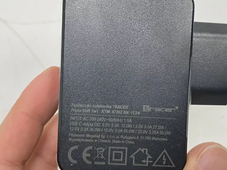 ZASILACZ UNIWERSALNY DO LAPTOPA TRACER PRIME 65W 7W1