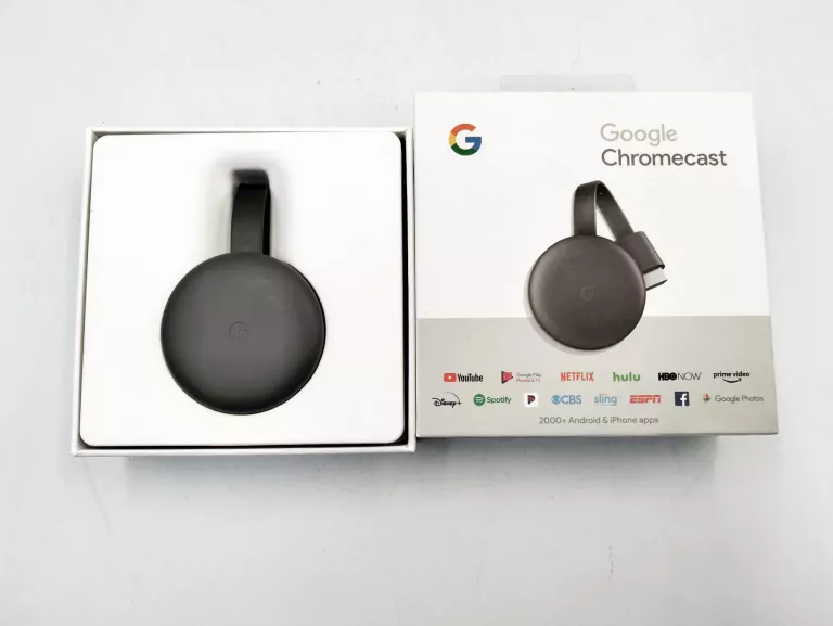 GOOGLE CHROMECAST PRZYSTAWKA SMART TV FULL HD HDMI ANTRACYT, SZARY KOMPLET
