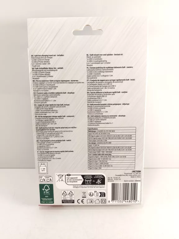 PODRÓŻNY ZESTAW ŁADOWAREK USB-A USB-C QC 3.0 PD PRZEJŚCIÓWKI ETUI KOMPLET