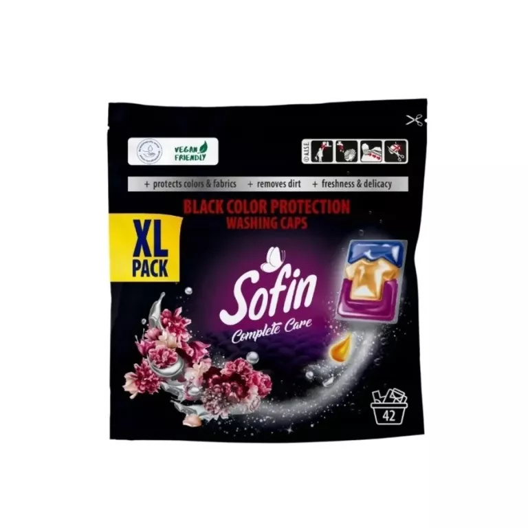 SOFIN KAPSUŁKI DO PRANIA CIEMNEGO CZARNEGO BLACK OCHRONA KOLORÓW XL 42SZT