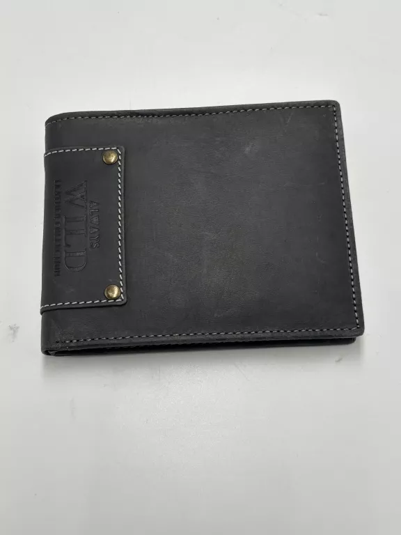 CZARNY SKÓRZANY PORFEL ALWAYS WILD LEATHER COLLECTION