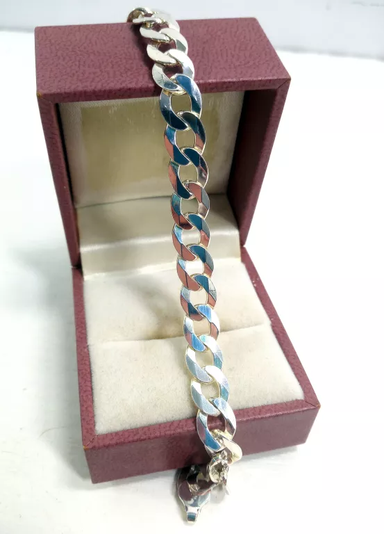 BŁYSZCZĄCA SREBRNA BRANSOLETA PR.925 DŁ.22CM