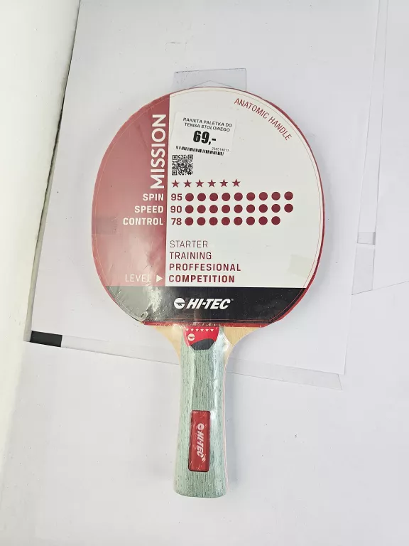 RAKIETA PALETKA DO TENISA STOŁOWEGO PING-PONG HI-TEC 6 MISSION