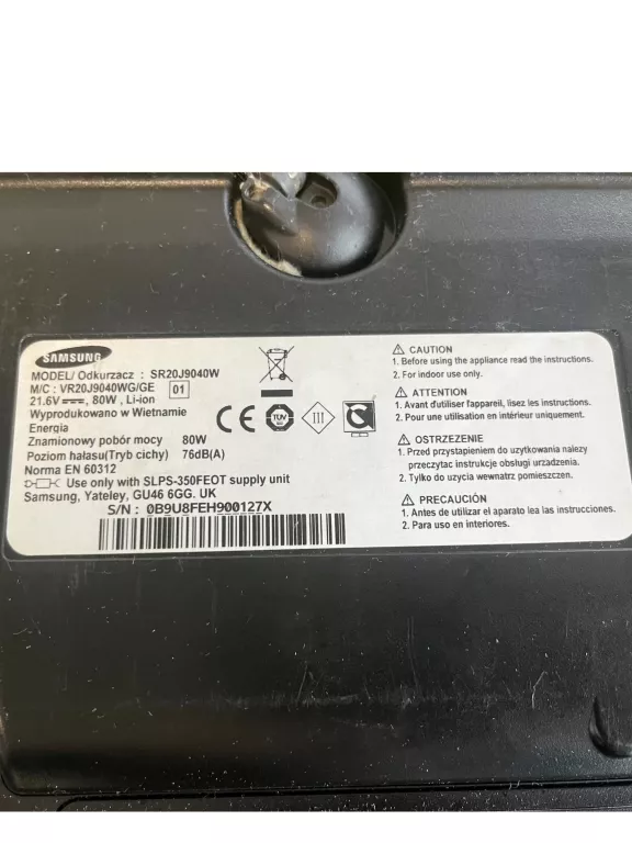 ODKURZACZ ROBOT SAMSUNG SR20J9040W