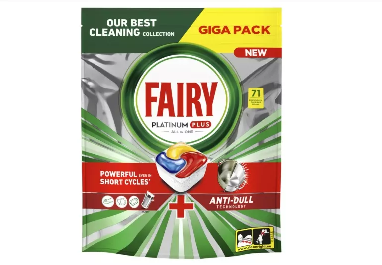 FAIRY PLATINUM PLUS ALL IN ONE TABLETKI DO ZMYWARKI CYTRYNA 71 SZT.