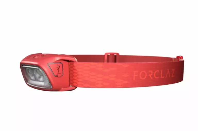 LAMPKA CZOŁÓWKA TREKKINGOWA FORCLAZ HL100 USB - 120 LUMENÓW CZERWONY