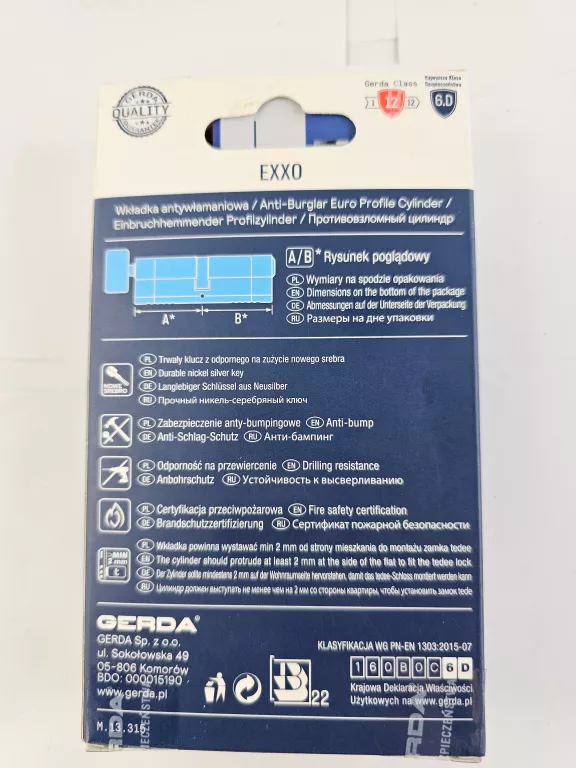 WKŁADKA DO ZAMKA EXXO 30/35 GERDA