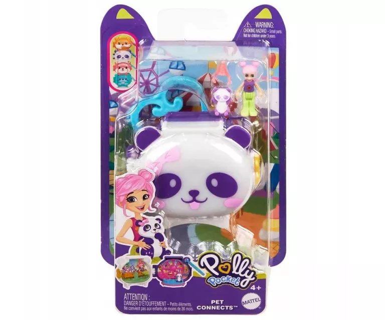 PRZEPIĘKNA MATTEL POLLY POCKET PET CONNECTS PANDA IDEALNA NA PREZENT