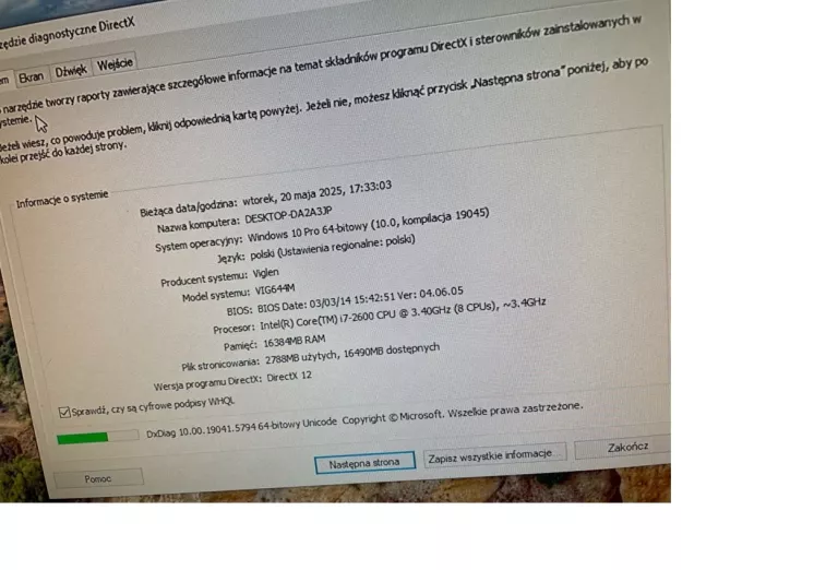KOMPUTER STACJONARNY I7 2GEN 1650GTX 16GB RAM 512 SSD WIN10 PRO 64BIT