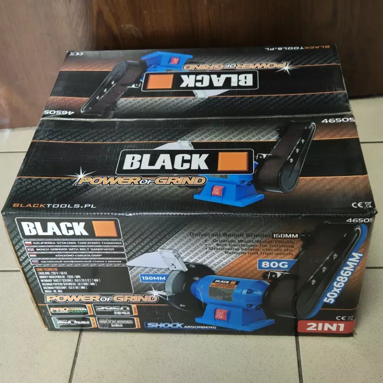 SZLIFIERKA STOŁOWA TARCZOWO TAŚMOWA BLACK 46505