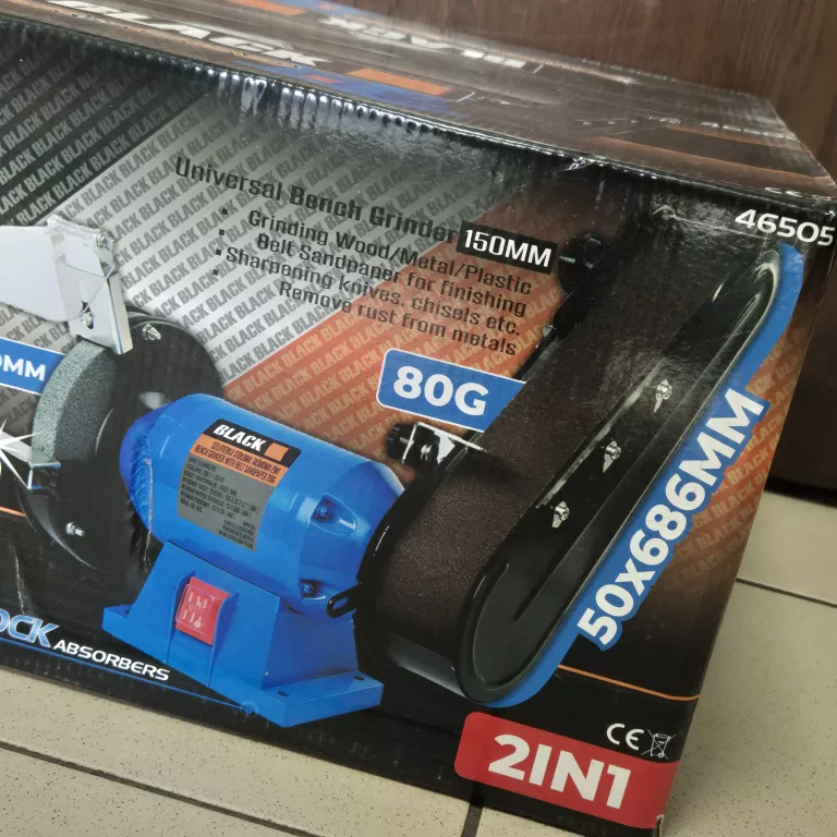 SZLIFIERKA STOŁOWA TARCZOWO TAŚMOWA BLACK 46505