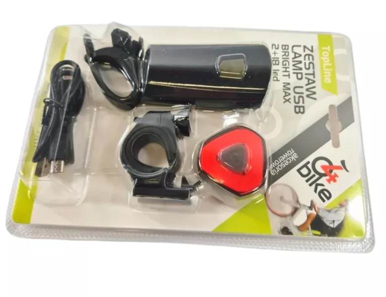 ZESTAW TOP LINE LAMP USB BRIGHT MAX 2+18 LED DO ROWERU