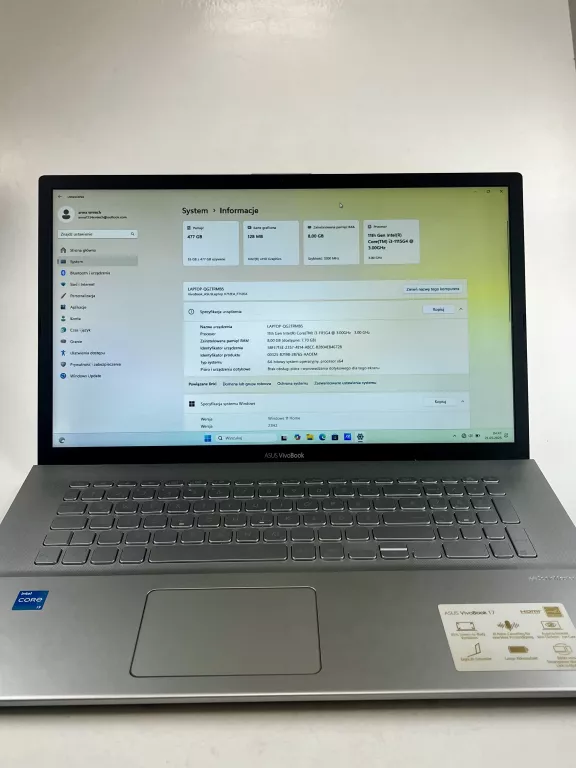 LAPTOP ASUS VIVO BOOK 17 INTEL CORE I3 8/512GB