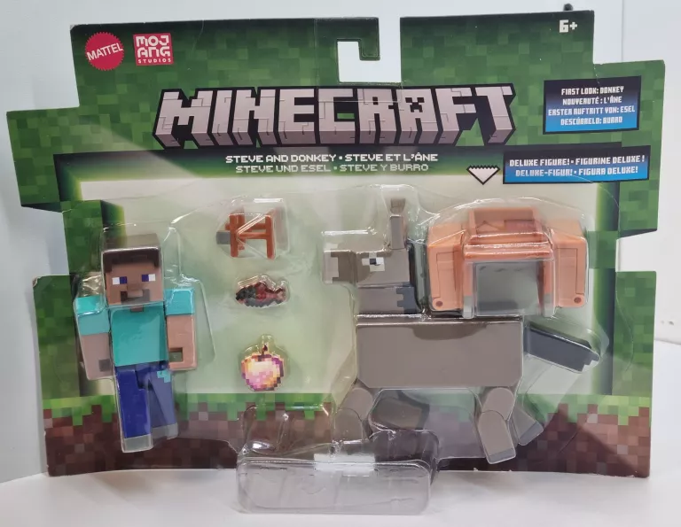 2 FIGURKI MINECRAFT - STEVE I OSIOŁ - 2PAK - MATTEL GTT53 JCN54