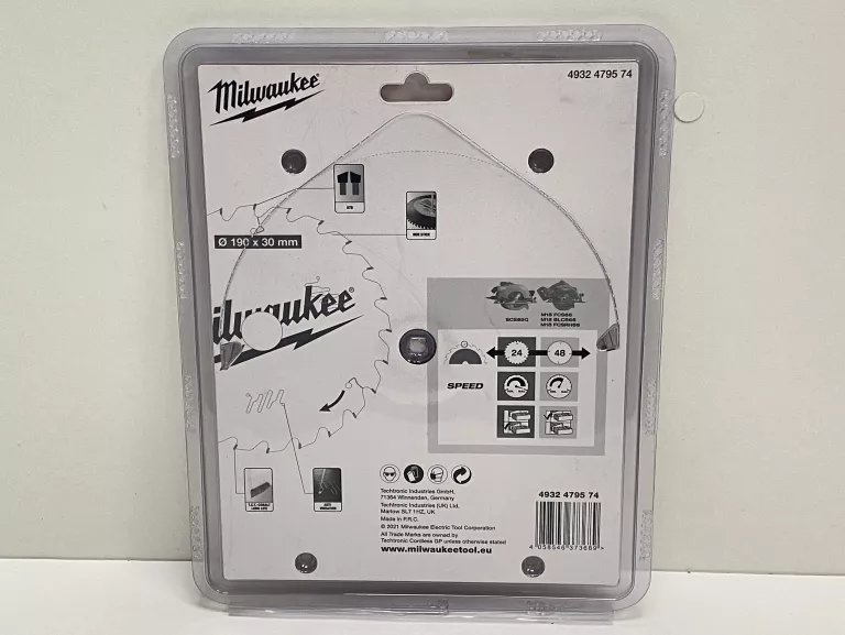 TARCZA PILARSKA DO DREWNA MILWAUKEE 190X30MM 2SZT