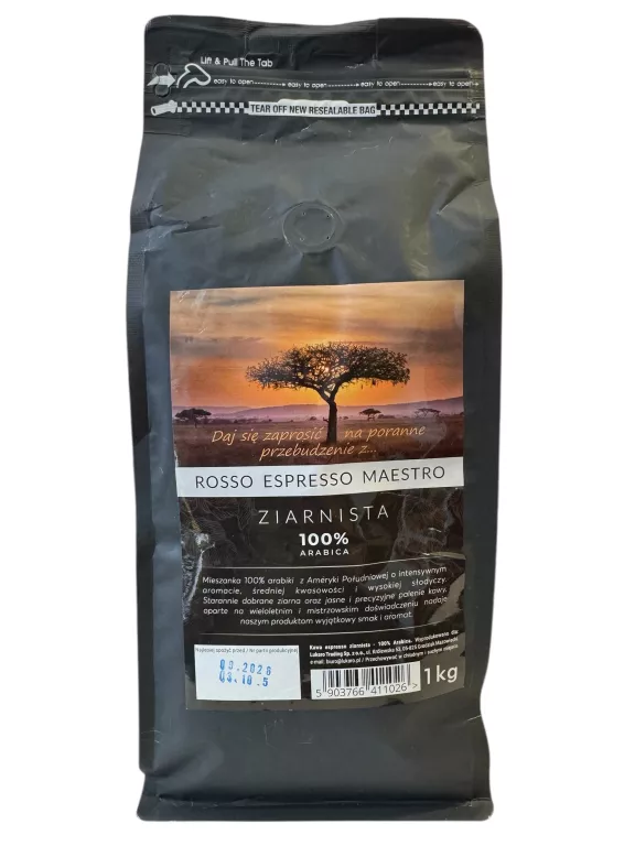 KAWA ZIARNISTA ZIARNO ROSSO ESPRESSO MAESTRO 1KG 1000G