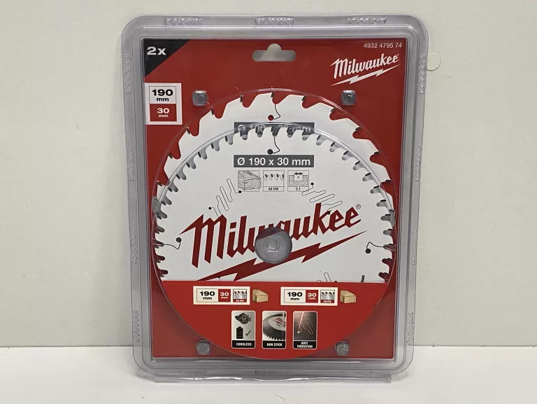 TARCZA PILARSKA DO DREWNA MILWAUKEE 190X30MM 2SZT