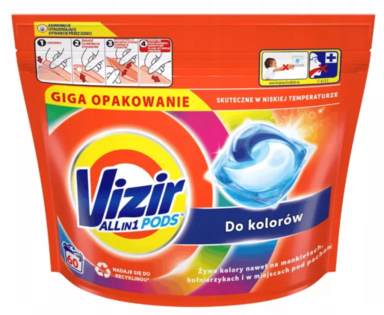 KAPSUŁKI DO PRANIA VIZIR ALL IN 1 PODS COLOR - 60 SZT. 8001090788597