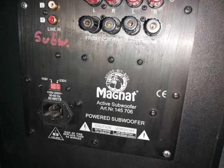 SUBWOOFER AKTYWNY MAGNAT 145 706 + PRZEWODY
