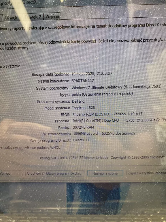 LAPTOP LAPTOP DELL PP29L CORE 2 DUO 3GB RAM OPIS!