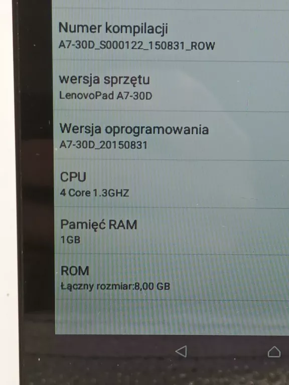 LENOVO TAB 2 A7-30D 8/1 GB ANDR.5