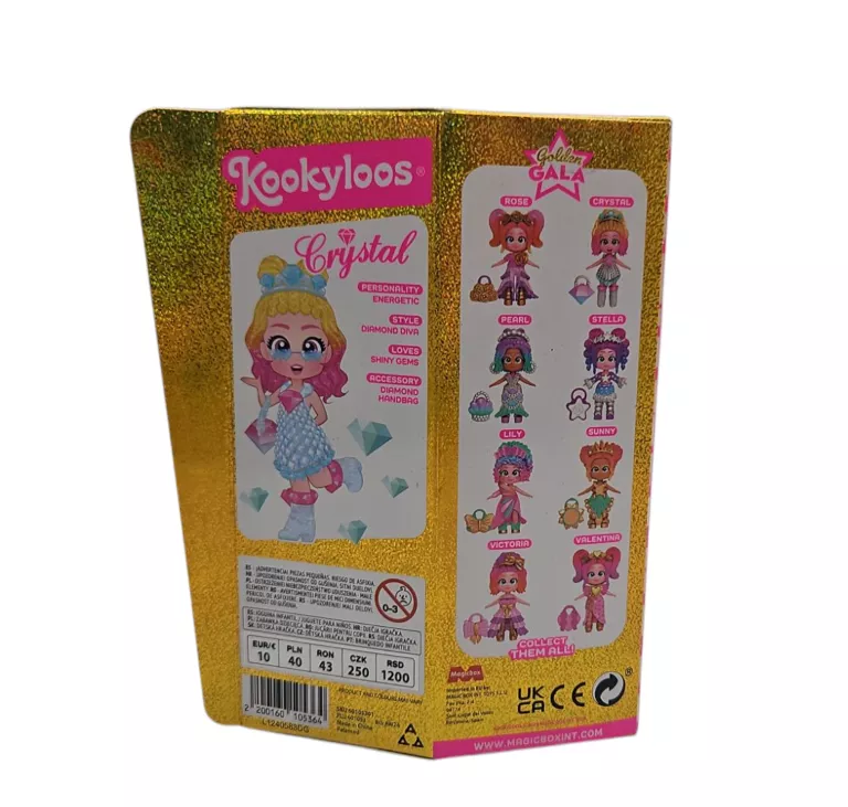 KOOKYLOOS CRYSTAL LALKA GOLDEN GALA LALECZKA AKCESORIA PREZENT DLA DZIECI